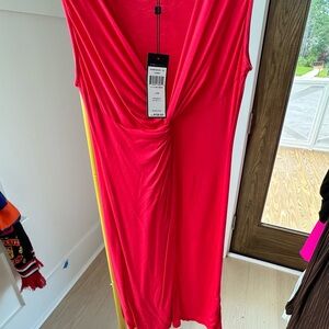 BCBGMaxAzria Vibrant Pink Midi Dress